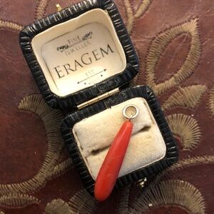 Georgian Victorian grand tour coral drop charm